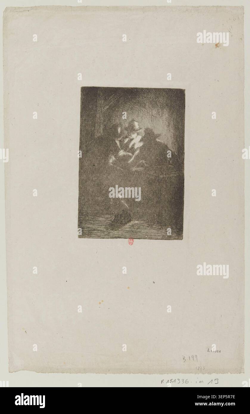 Une gravure présente l’intérieur du cabaret Chat Noir à Paris en 1873, montrant l’espace de rassemblement social associé à la Grotte du Chat Noir, un lieu artistique et bohème bien connu reflétant la vie nocturne parisienne et la culture du divertissement intérieur à la fin du XIXe siècle. Banque D'Images