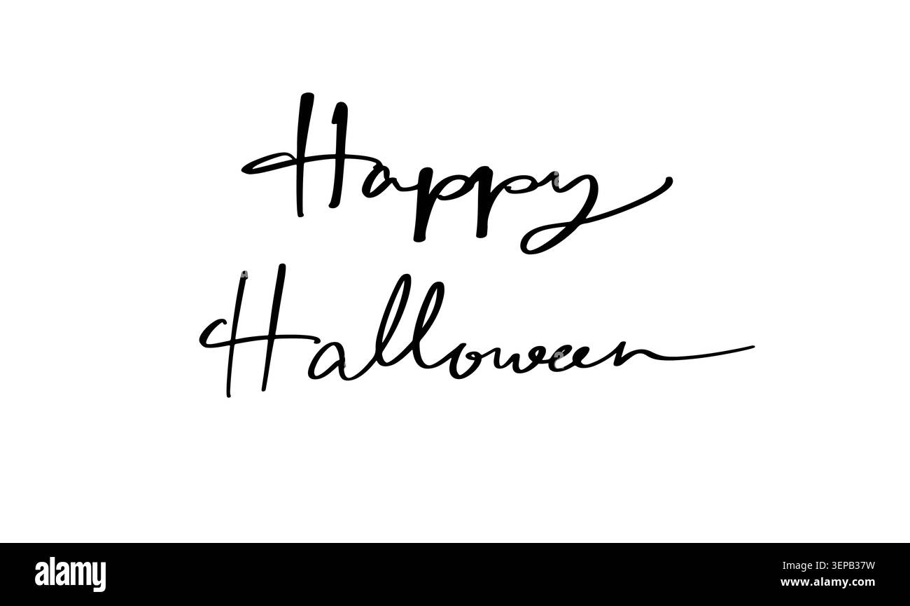 Happy halloween day texte police calligraphie écriture manuscrite script noir icône d'objet Happy halloween dat 31 St octobre mois Happy hallowee Banque D'Images