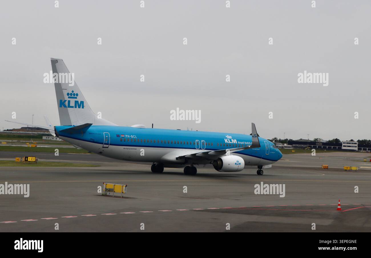 Avion KLM à Kastrup, aéroport de Copenhague, juin 2026 Banque D'Images