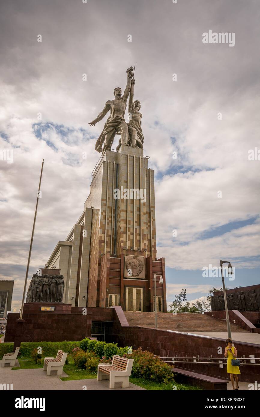 Pavillon ouvrier et femme Kolkhoz au VDNKh à Moscou Banque D'Images