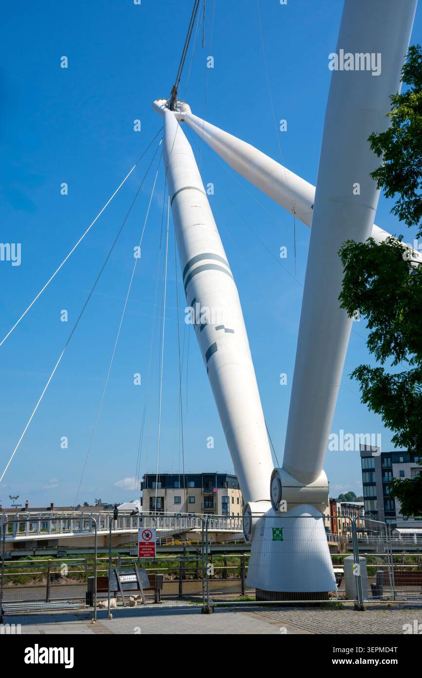 La passerelle de Newport City au-dessus de la rivière Usk, Newport, pays de Galles du Sud, Royaume-Uni Banque D'Images