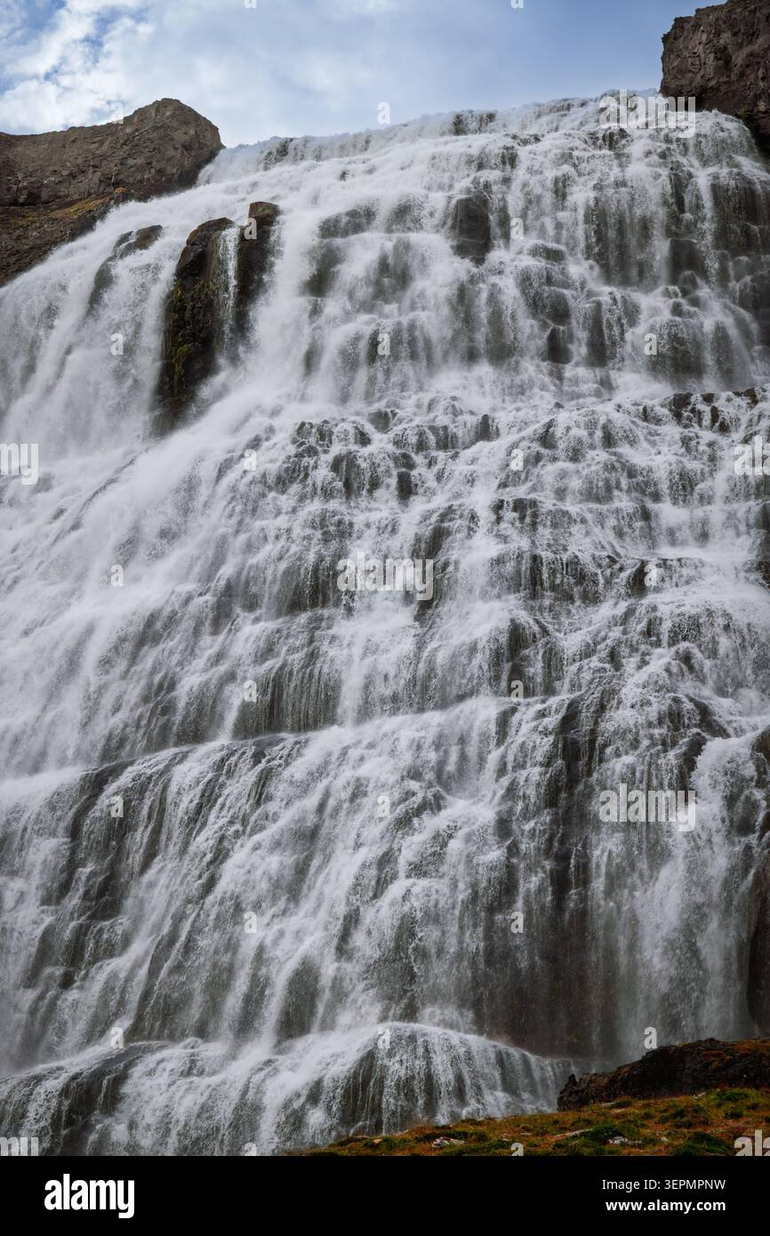 Chutes de Dynjandi, nord-ouest de l'Islande Banque D'Images