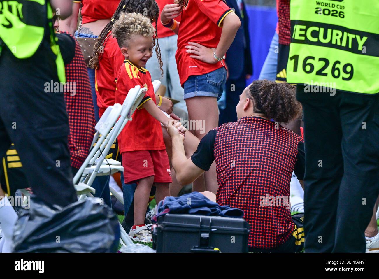 Seattle, États-Unis. 15 juin 2026. Le belge Arthur Theate photographié après un match de football entre l'équipe nationale belge Red Devils et l'Égypte, le lundi 15 juin 2026 à Seattle, le premier match de la phase de groupes de la Coupe du monde de la FIFA 2026 aux États-Unis d'Amérique. Les Diables rouges - Rode Duivels ont été attirés dans le groupe G. BELGA PHOTO DIRK WAEM Credit : Belga News Agency/Alamy Live News Banque D'Images