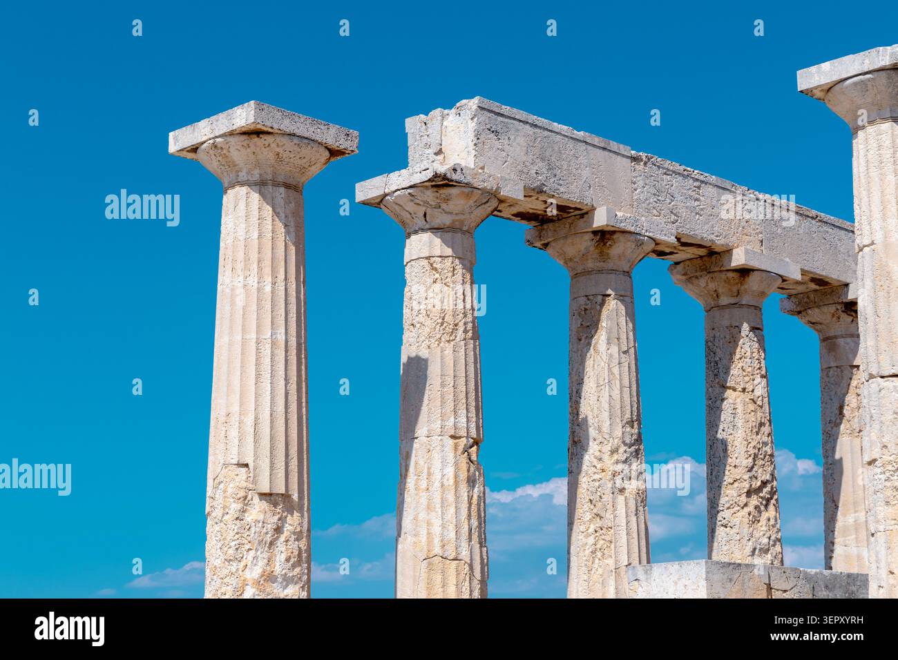Temple d'Aphaia sur l'île d'Egine, îles Saroniques, Grèce Banque D'Images