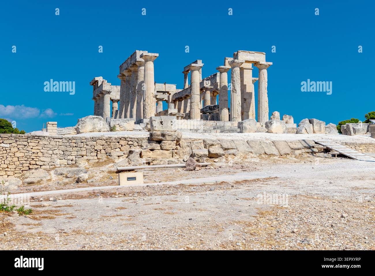 Temple d'Aphaia sur l'île d'Egine, îles Saroniques, Grèce Banque D'Images