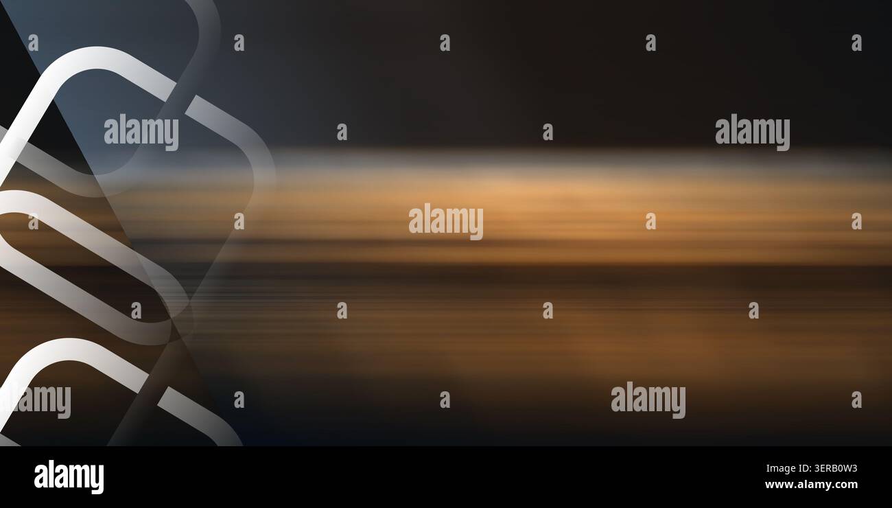 Fond abstrait avec un effet de flou de mouvement dans des tons bruns chauds et sombres, recouvert d'une série de fram carrées arrondies blanches semi-transparentes Banque D'Images