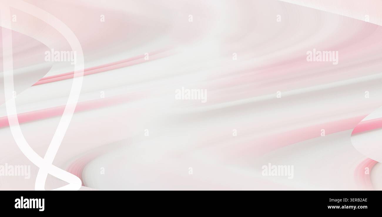Un fond abstrait doux présentant des motifs de vagues doux et fluides dans des tons délicats de rose et de blanc, évoquant un sentiment de calme et d'élégance. Banque D'Images