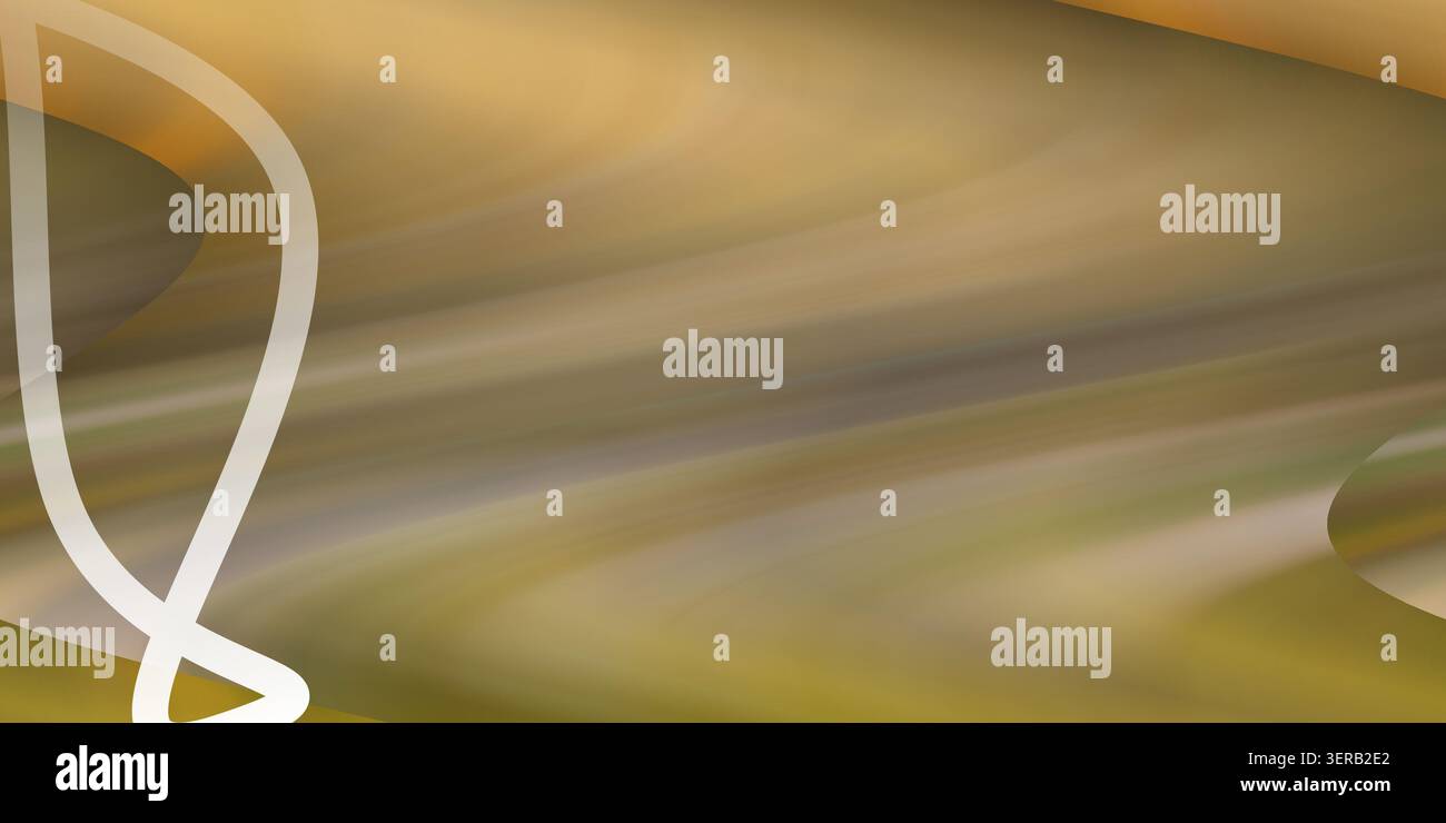 Un fond abstrait avec des vagues dorées et brunes fluides créant une sensation de mouvement et d'élégance, avec un élément graphique blanc sur le L. Banque D'Images