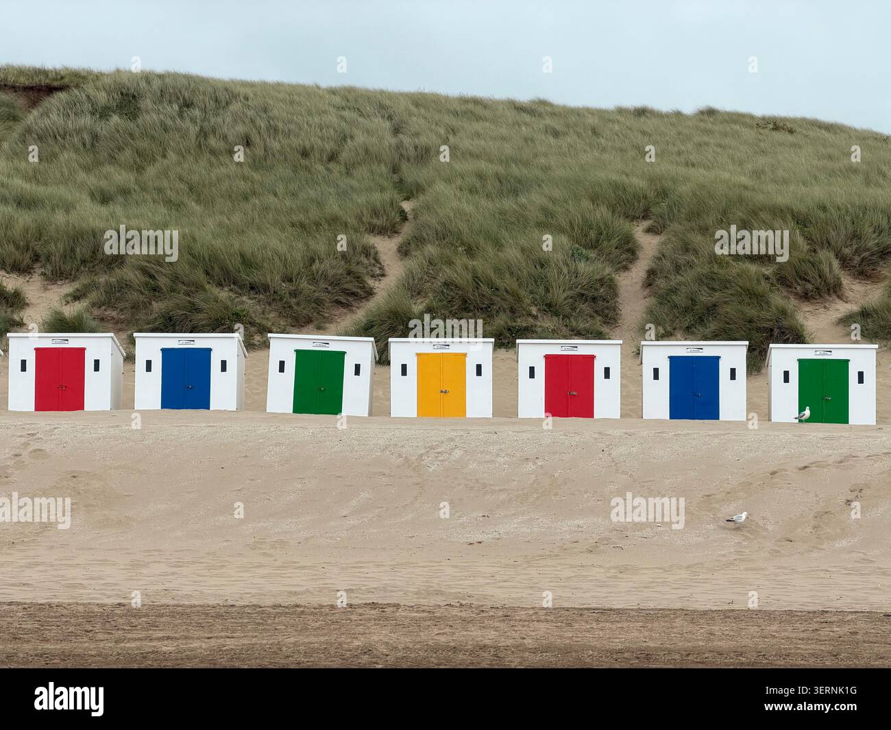 Huttes de Woolacombe Beach Banque D'Images