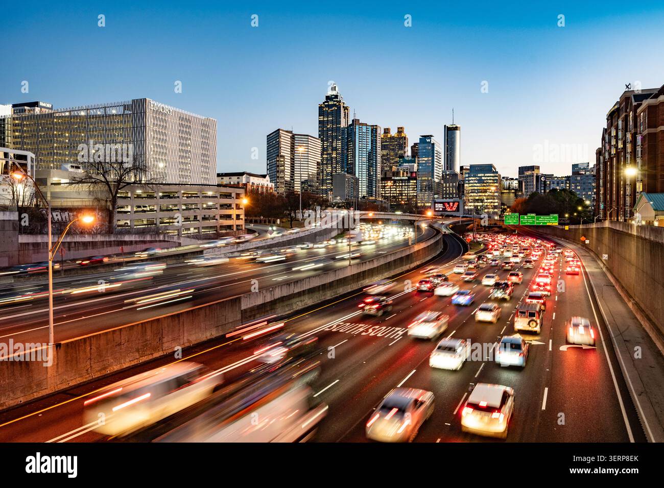 Vue d'Atlanta sur l'Interstate 85 Banque D'Images