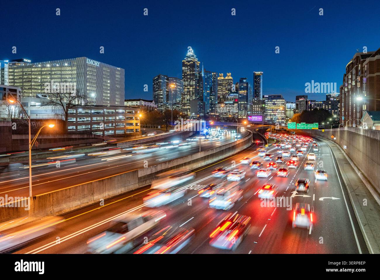 Vue d'Atlanta sur l'Interstate 85 Banque D'Images