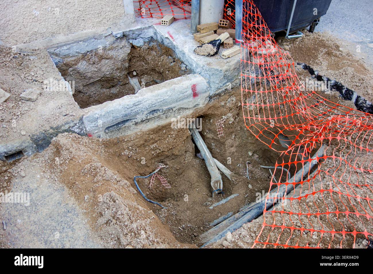 Travaux d'excavation. Banque D'Images