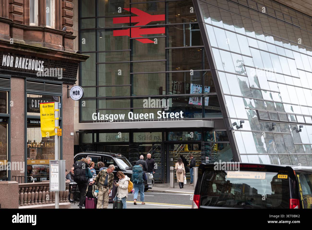 Entrée de la gare de Glasgow Queen Street, Écosse, Royaume-Uni Banque D'Images