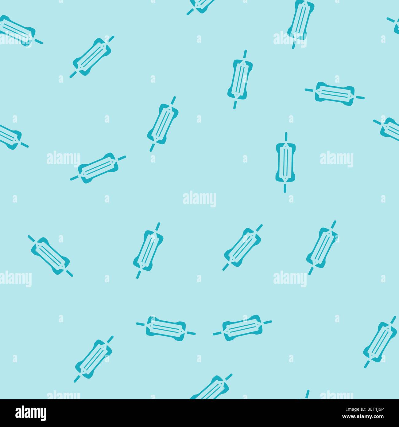 motif sans couture de vecteur de glyphe de composant electronique a resistance a film de carbone. illustration fine du composant électronique de résistance à couche de carbone Illustration de Vecteur