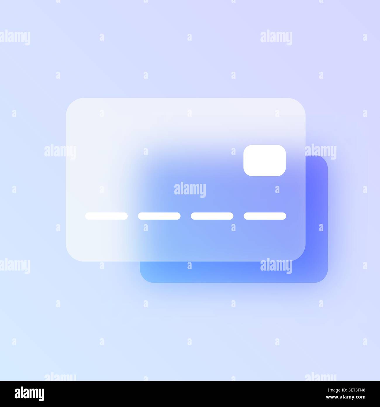 Icône de glassmorphisme pour le paiement par carte de crédit. Illustration de Vecteur