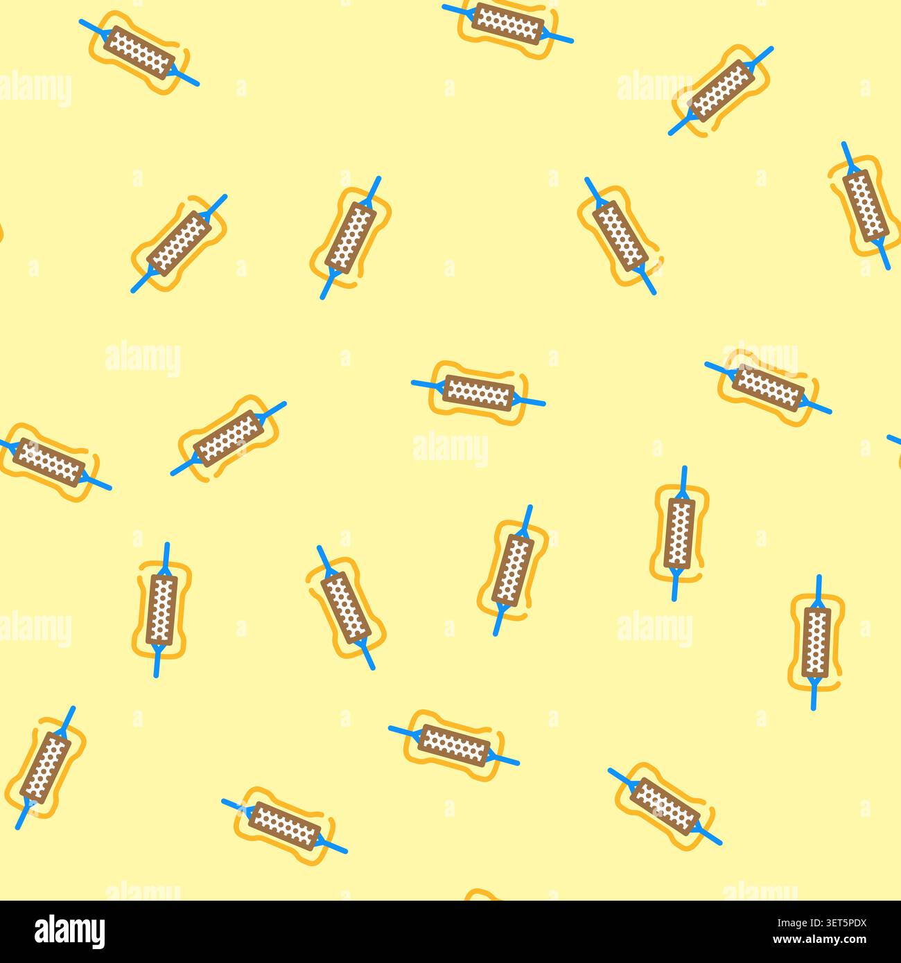 illustration du signe de composant électronique de résistance à film de carbone de vecteur de composant électronique de résistance à film de carbone sans couture Illustration de Vecteur