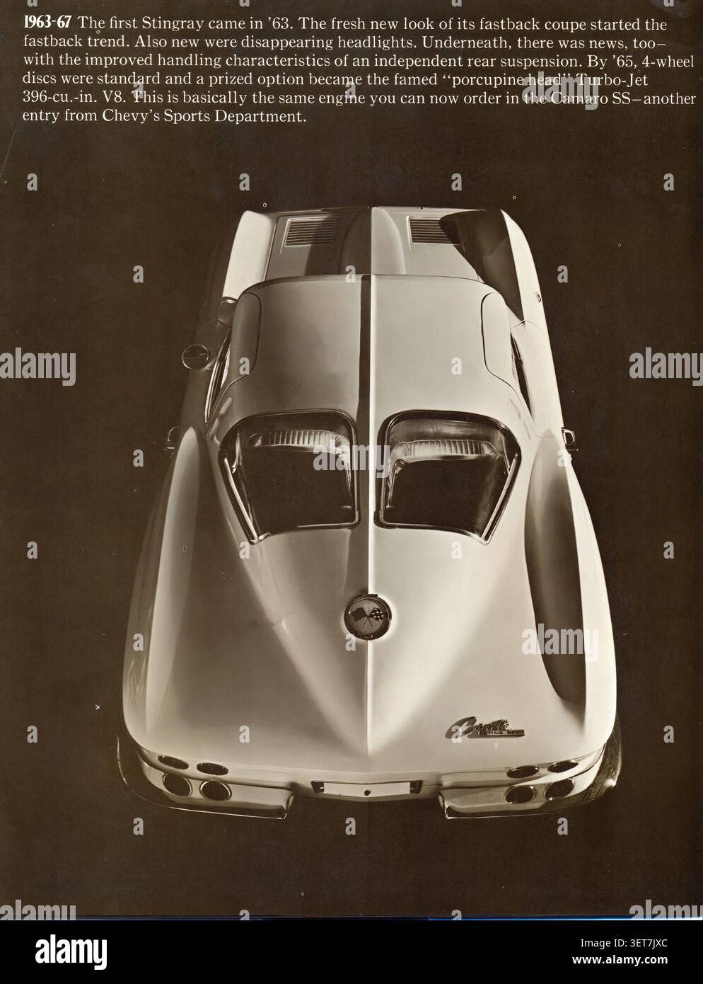 Coupé Corvette Stingray 1963 de Chevrolet - publicité pour les voitures anciennes Banque D'Images