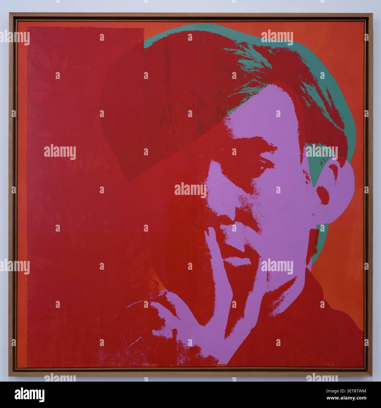 Andy Warhol Autoportrait (1966/1967), sérigraphie pop art emblématique exposée au musée Pinakothek der moderne de Munich, en Allemagne. Banque D'Images