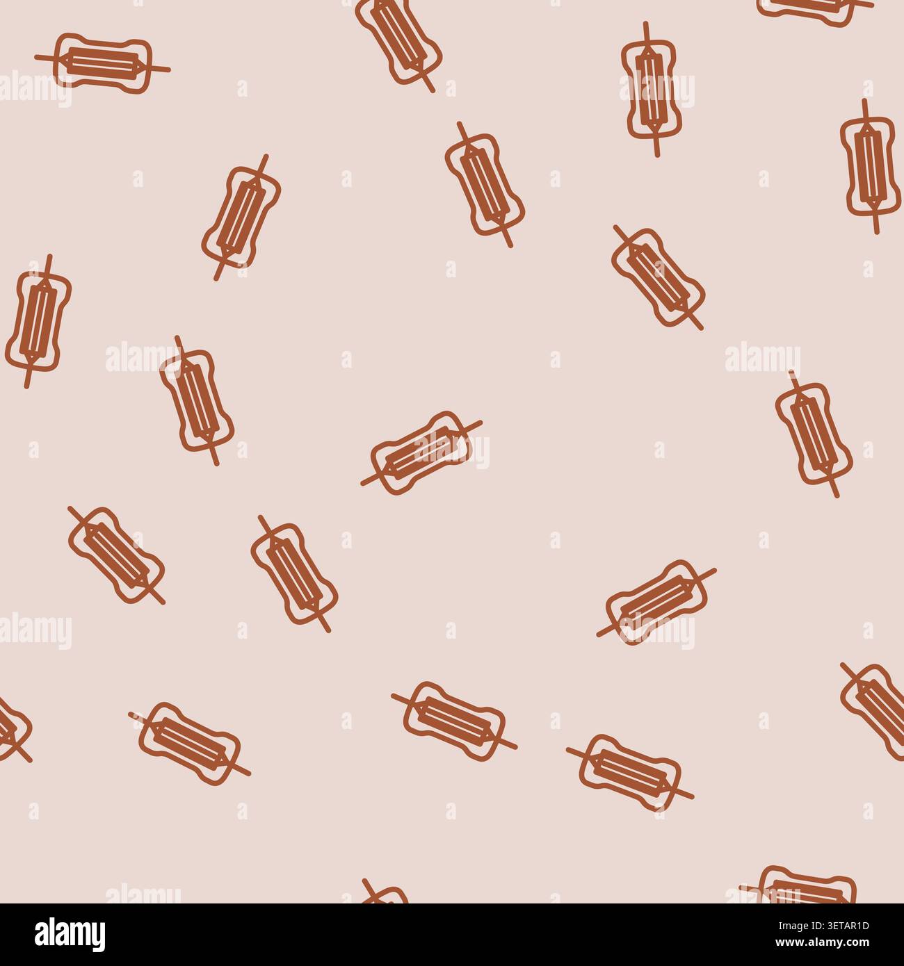 ligne de composant électronique de résistance à couche de carbone à structure sans couture de composant électronique de résistance à couche de carbone à ligne mince Illustration de Vecteur