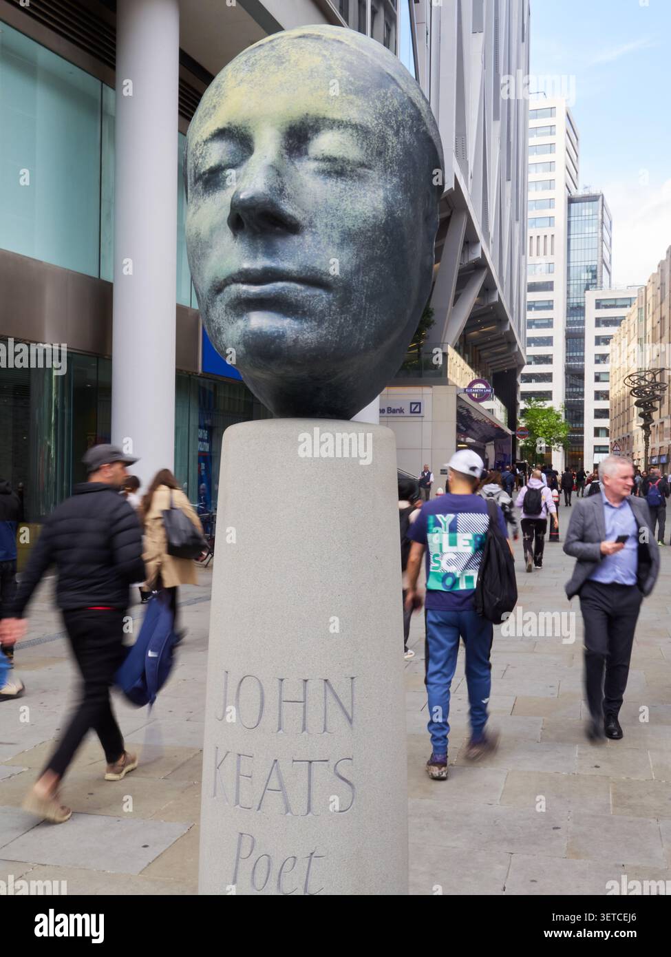 Statue du poète John Keats en bronze. Banque D'Images