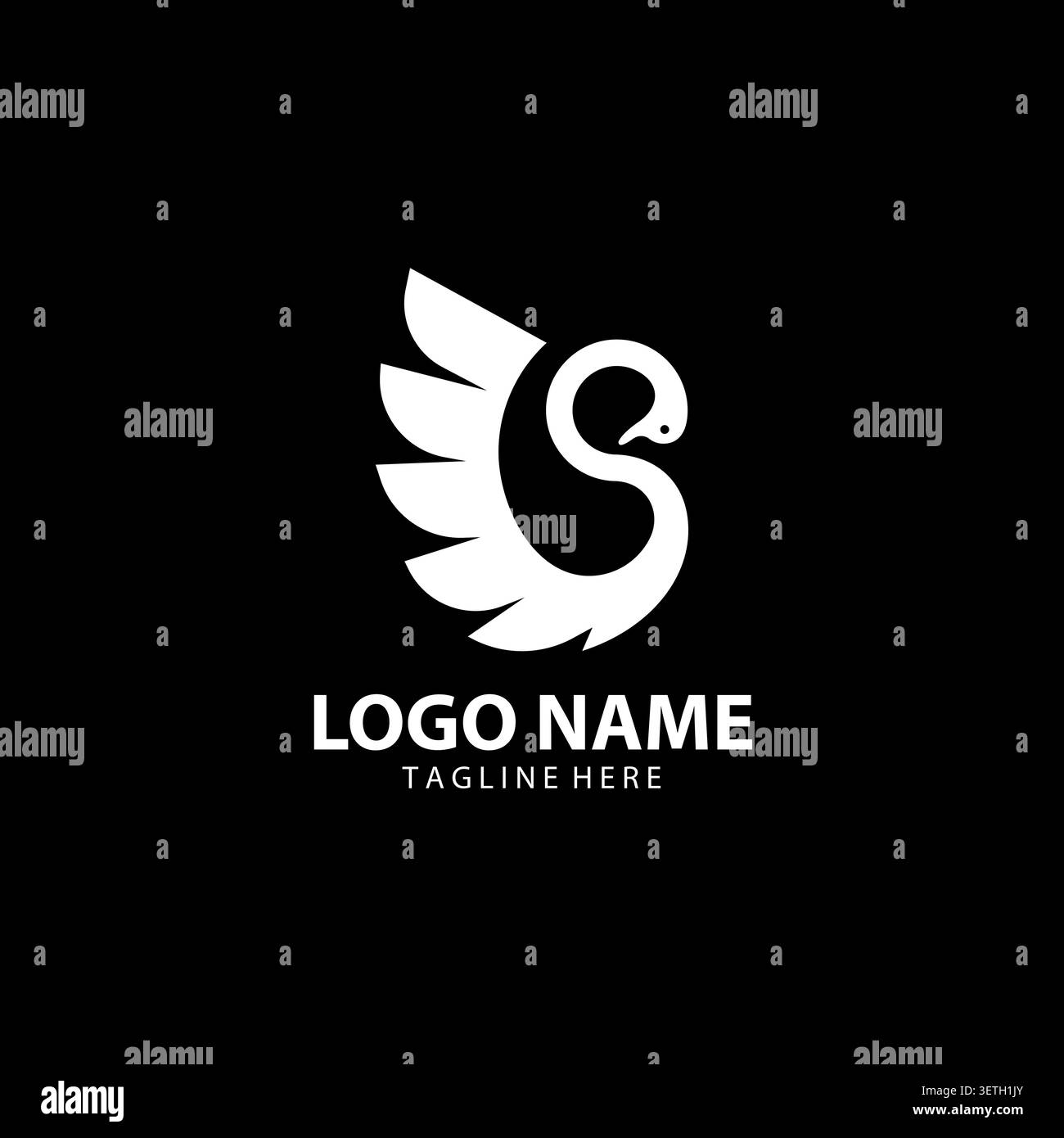 Modèle de conception de logo Swan Letter S. Concept beauté. Symbole vectoriel créatif. Illustration de Vecteur