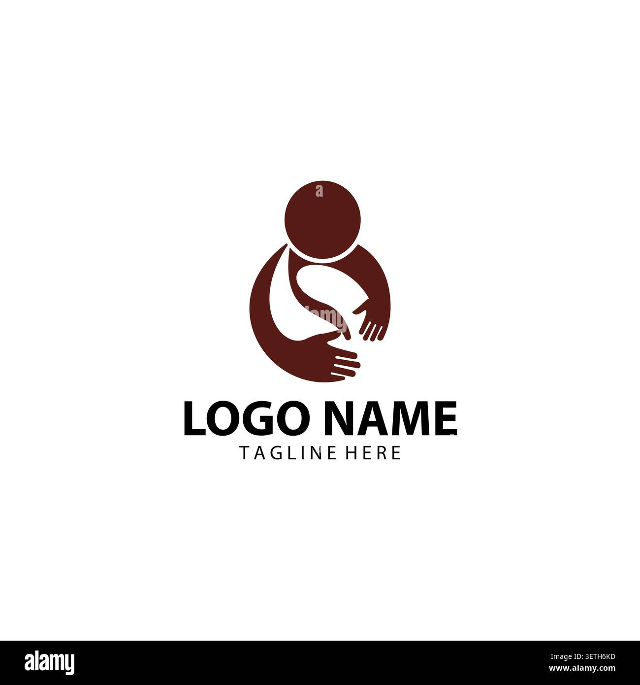 Conception vectorielle de logo Hug Bean Coffee Illustration de Vecteur