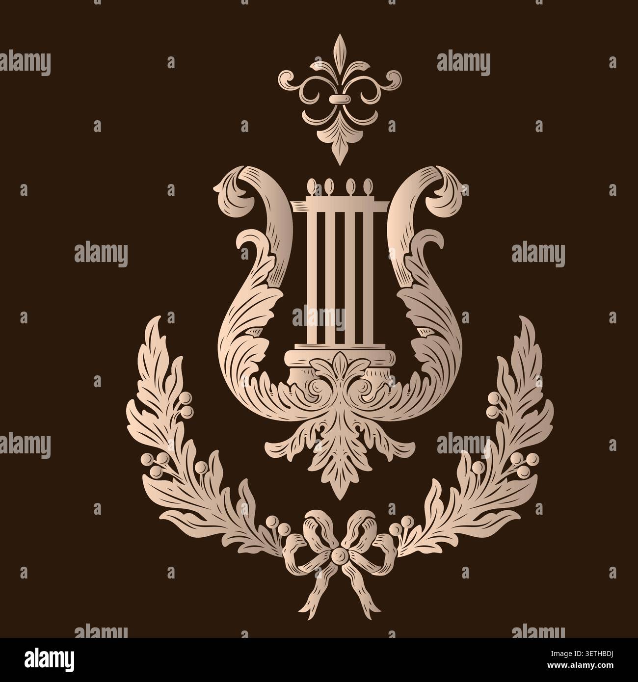 Ensemble vectoriel d'éléments décoratifs damassé.Éléments floraux abstraits élégants pour un design élégant.Parfait pour les invitations, les cartes, etc Illustration de Vecteur