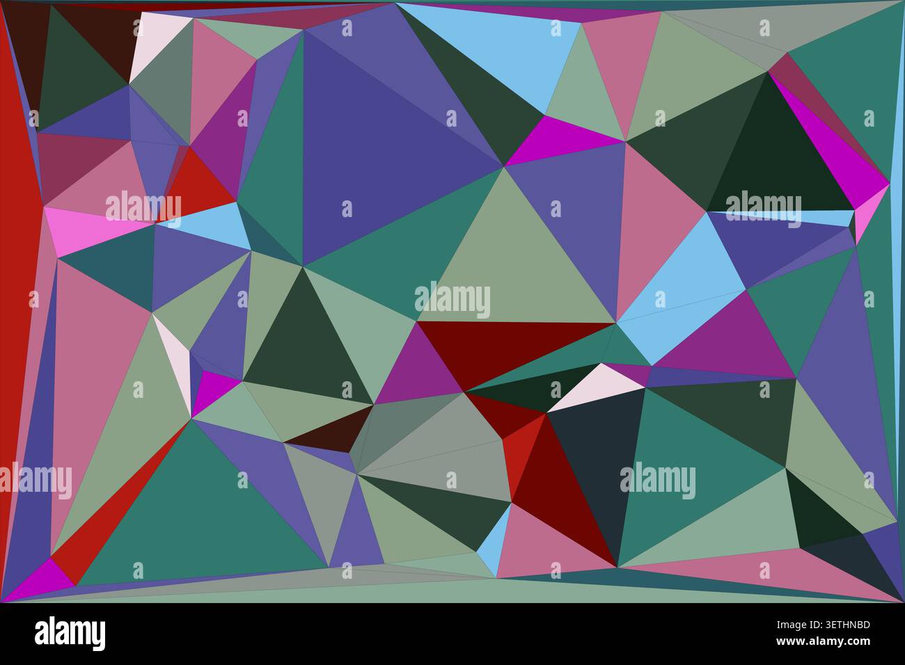 Composition de mosaïque vive contenant divers ensembles de formes polygonales dans des couleurs rose vert violet et rouge fournissant une surface texturée riche pour textile pr Illustration de Vecteur