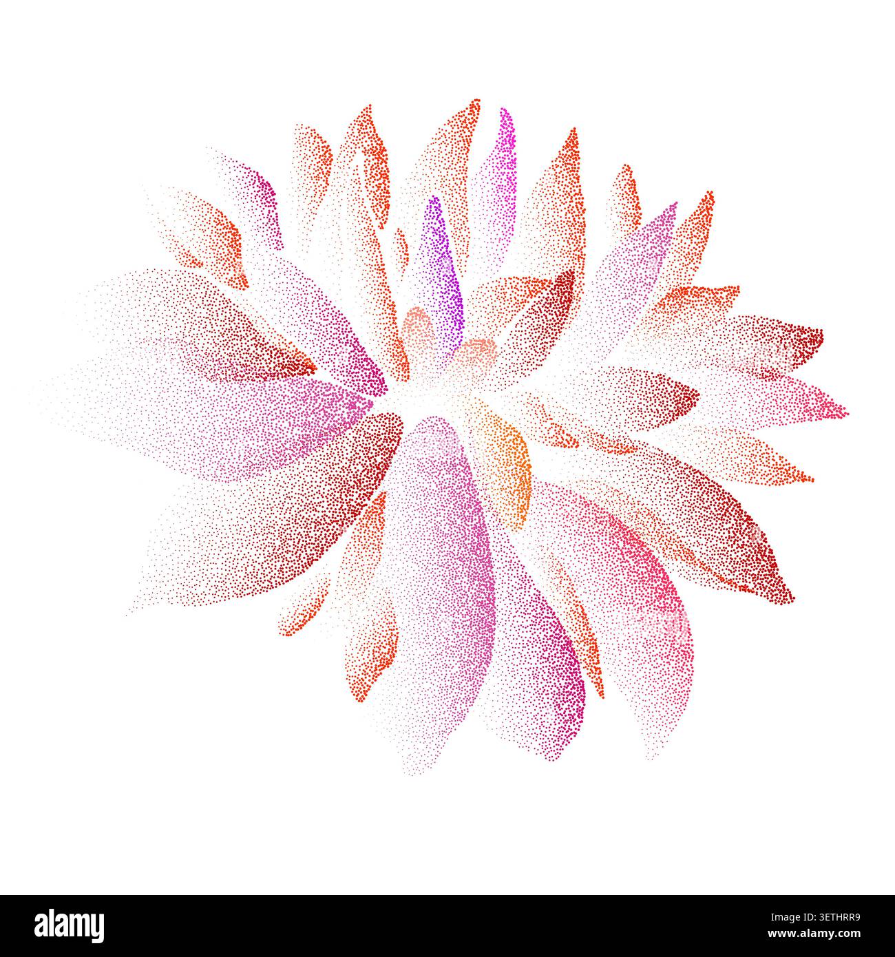 Abstrait floral pointillé Dotwork Bloom illustration Illustration de Vecteur