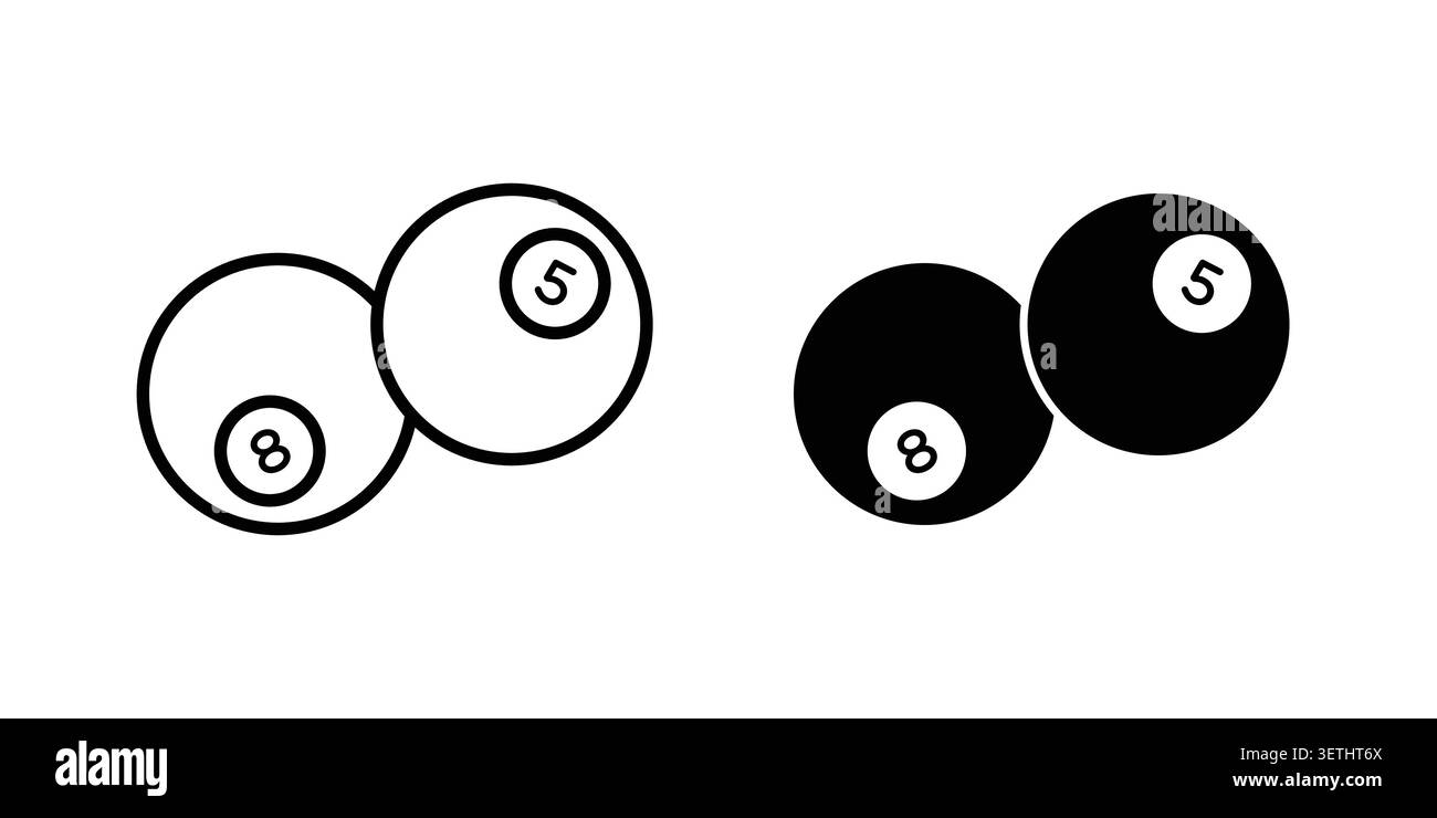 Jeu d'icônes de boule de billard. Vecteur EPS 10. Illustration de Vecteur