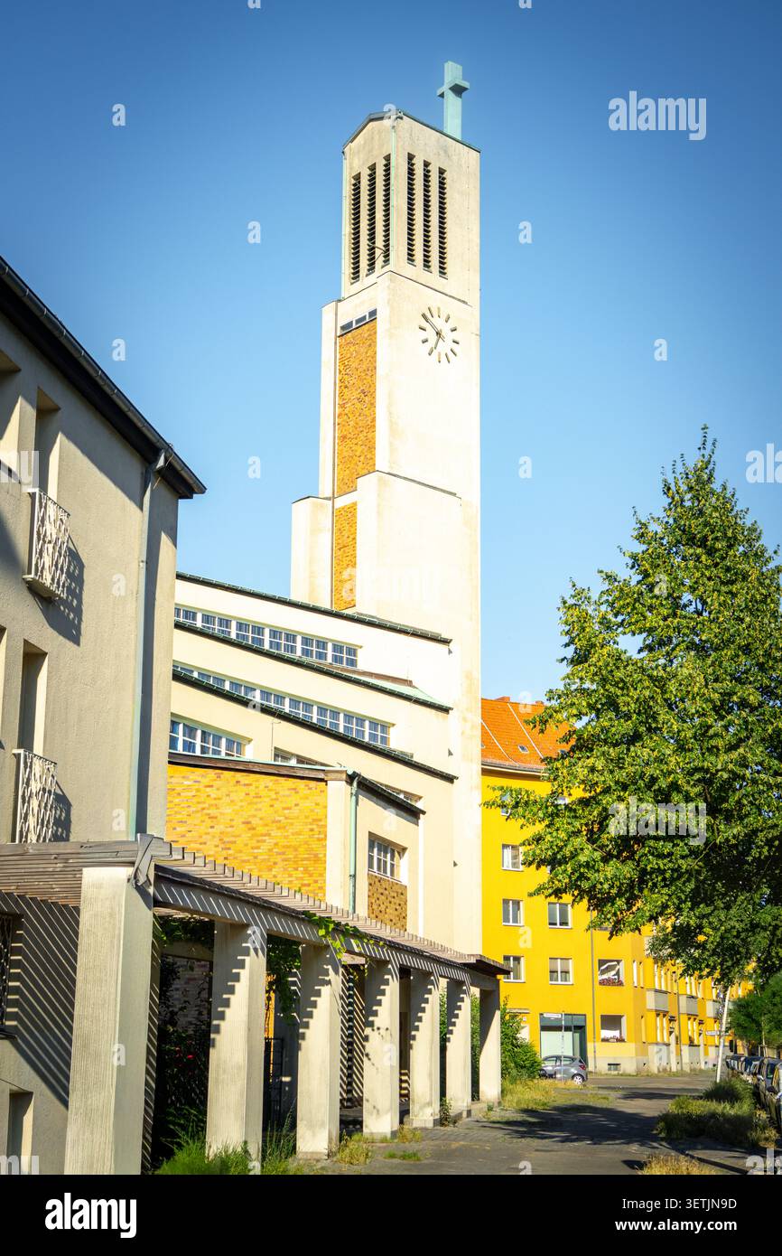 Gustav-Adolf-Kirche par Otto Bartning, Bauhaus architecture, Berlin-Charlottenburg, Allemagne, achevé en 1934. Banque D'Images