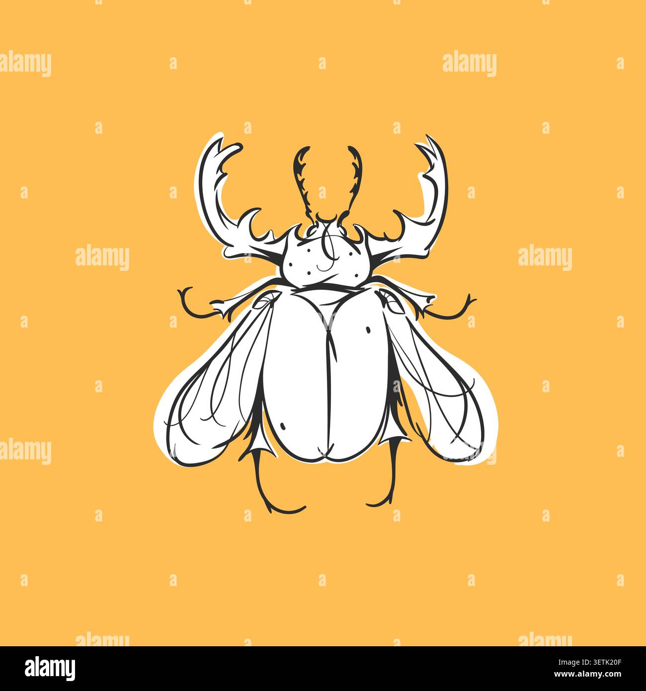 Ensemble de collection d'illustrations graphiques vectorielles abstraites dessinées à la main avec des insectes mignons et stylisés sketch.Trendy Modern Wild nature Design concept sketch Illustration de Vecteur