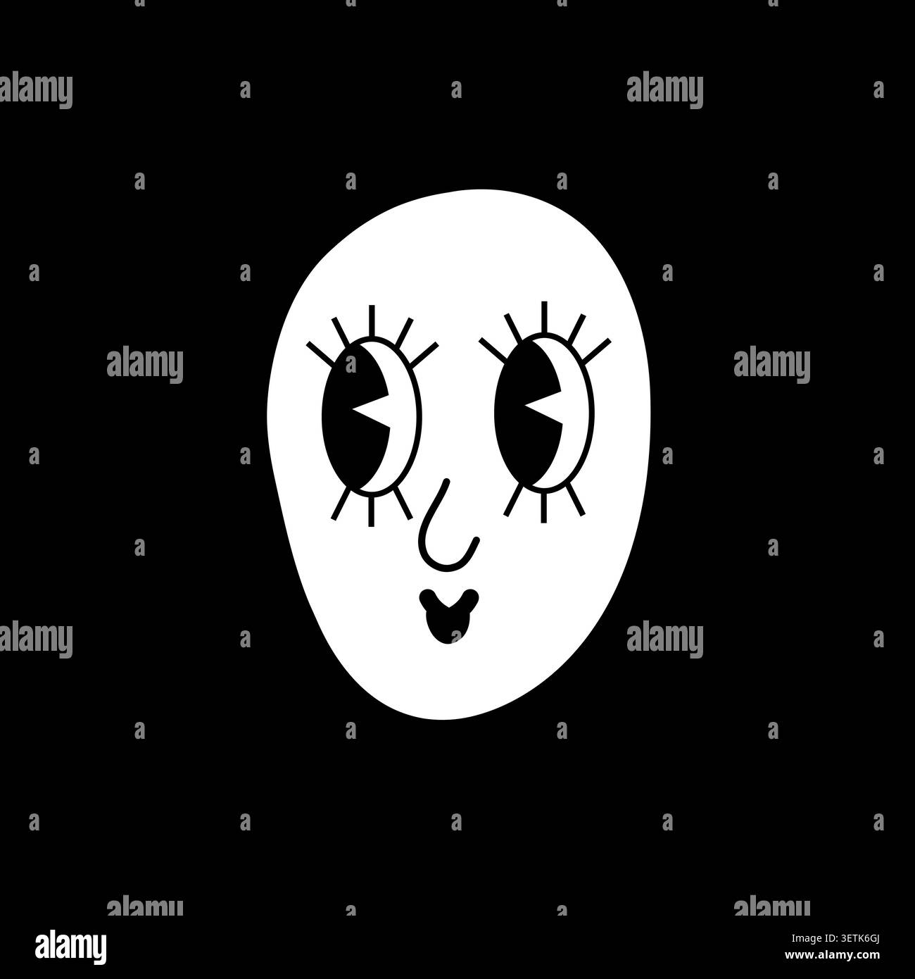 visage souriant sur fond noir Illustration de Vecteur