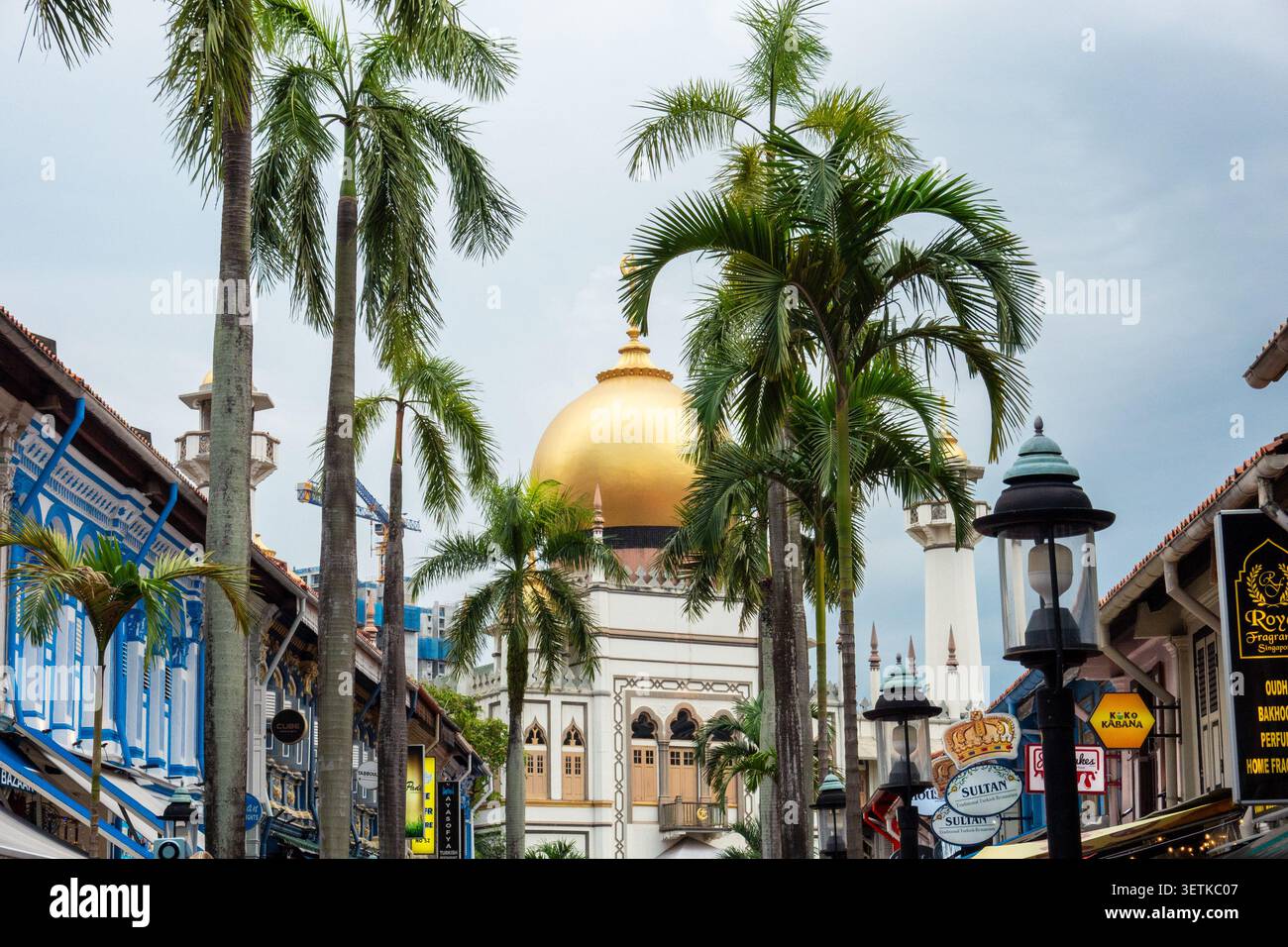 La Mosquée Sultan Singapour Banque D'Images