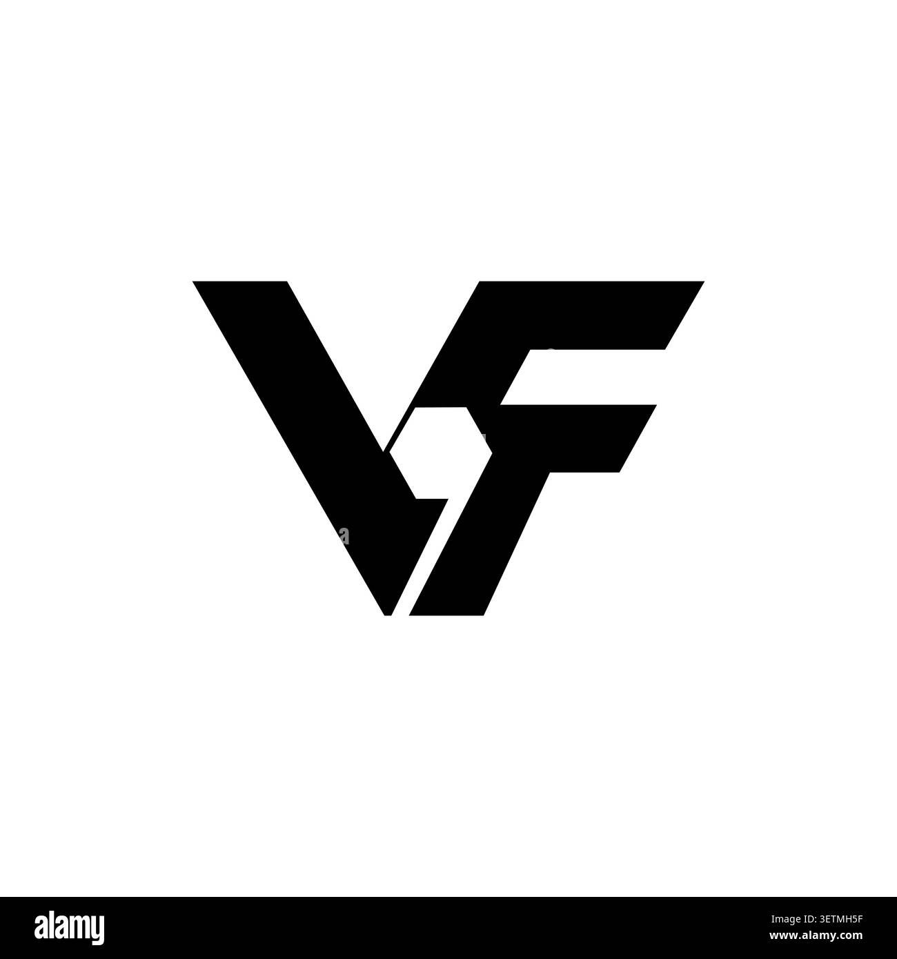Logo monogramme VF avec symbole géométrique hexagonal Illustration de Vecteur