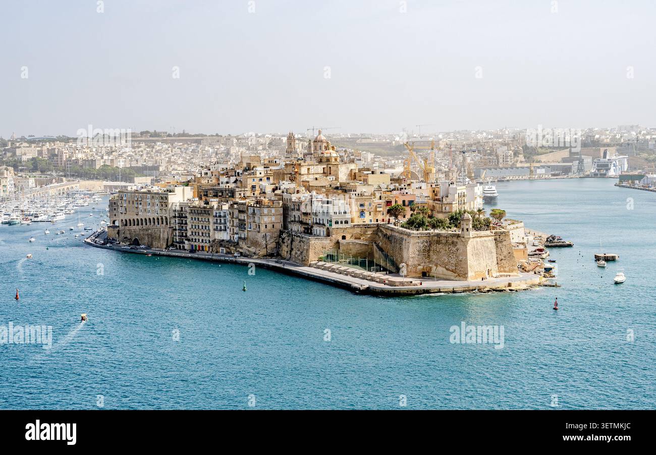 Jardins de Gardjola, Pointe de Senglea, La Valette, Malte Banque D'Images