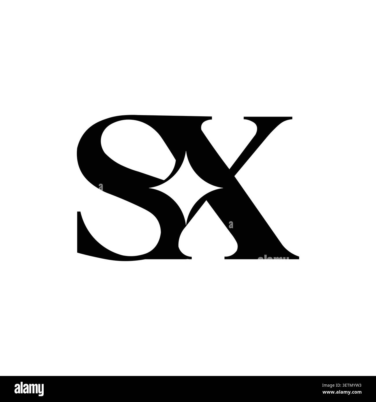 Logo SX monogramme avec symbole d'éclat de luxe Illustration de Vecteur
