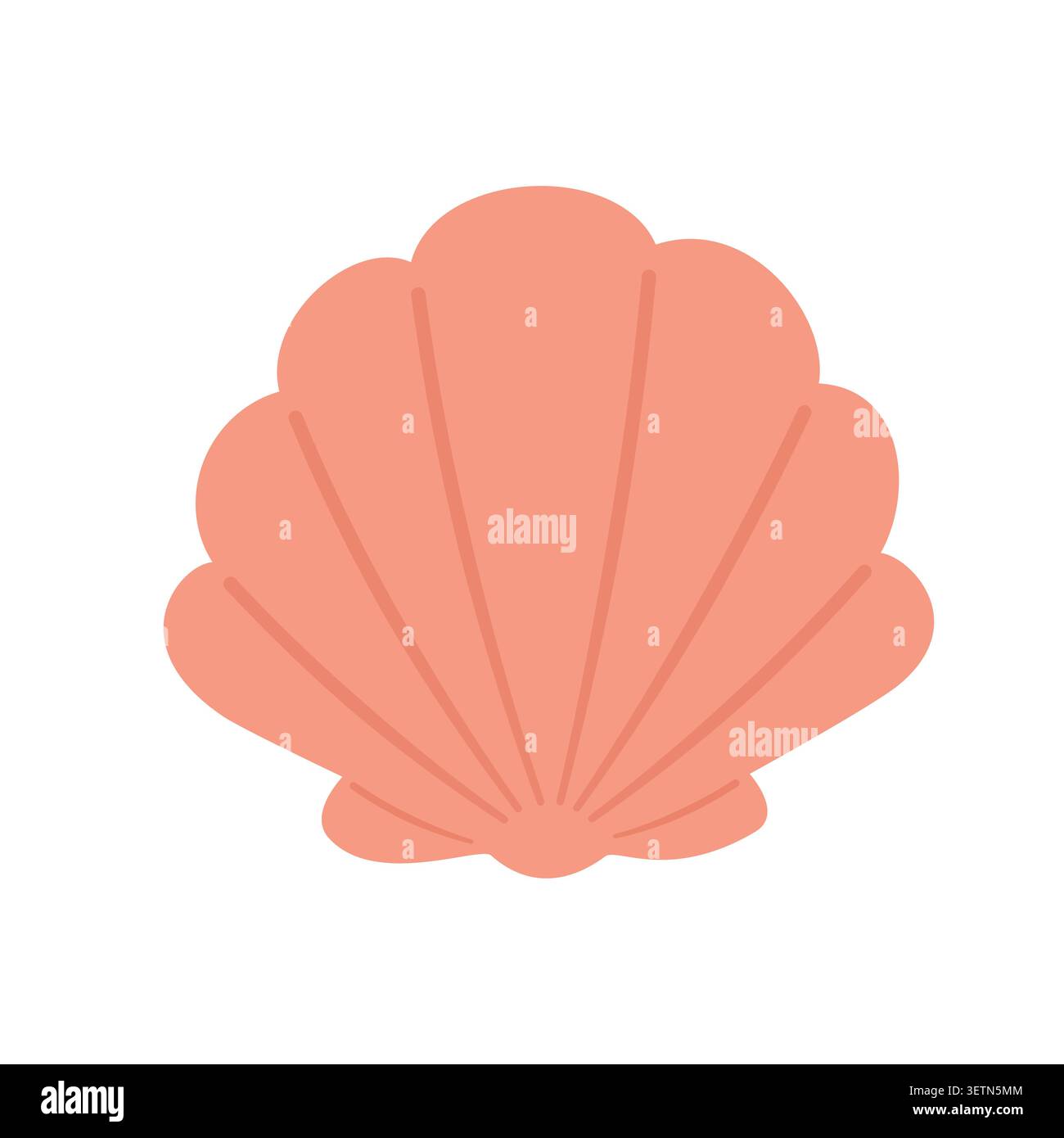 Icône marine côtière rose Seashell Illustration de Vecteur