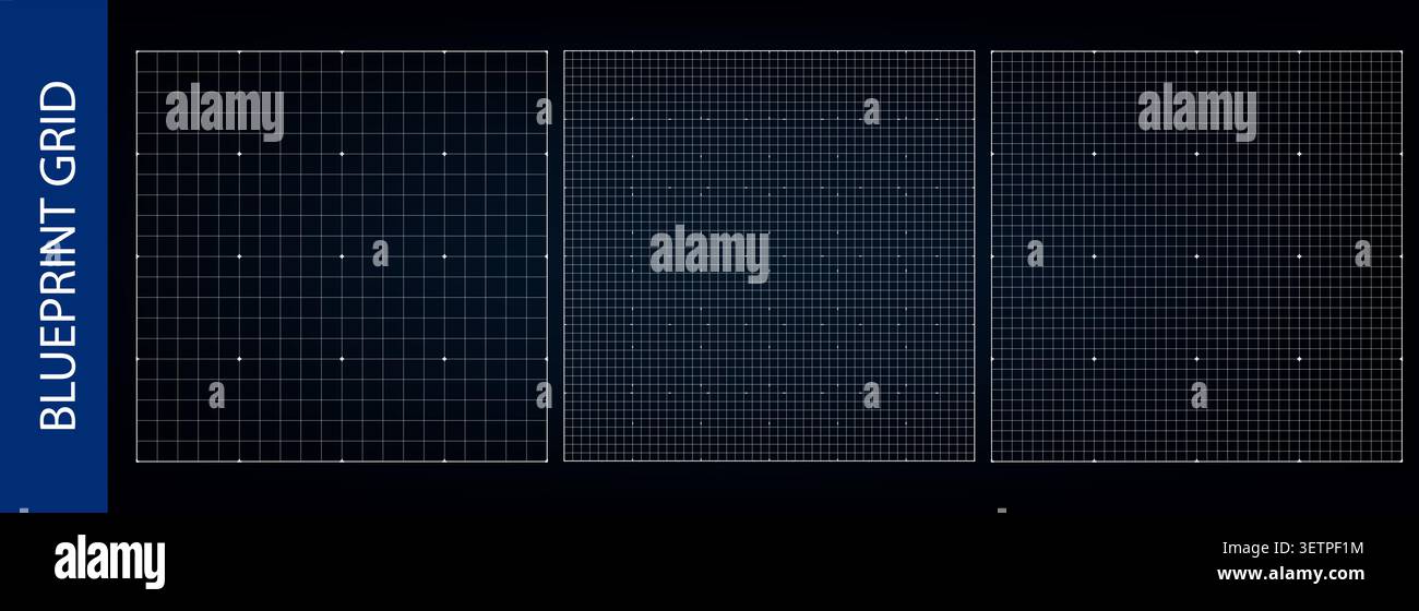 Fond de superposition de grille, texture de ligne croisée HUD. Motif de maille noir avec des marques graphiques en pointillés. Section radar sur le cyber diagramme architectural, millim Illustration de Vecteur