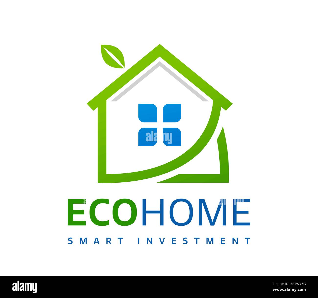Icône de construction immobilière intelligente ou de maison écologique Illustration de Vecteur