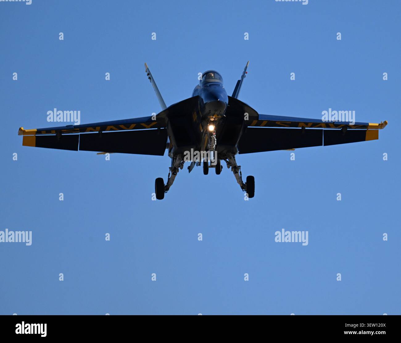 Débarquement du F/A-18 Blue Angel de la marine américaine Banque D'Images