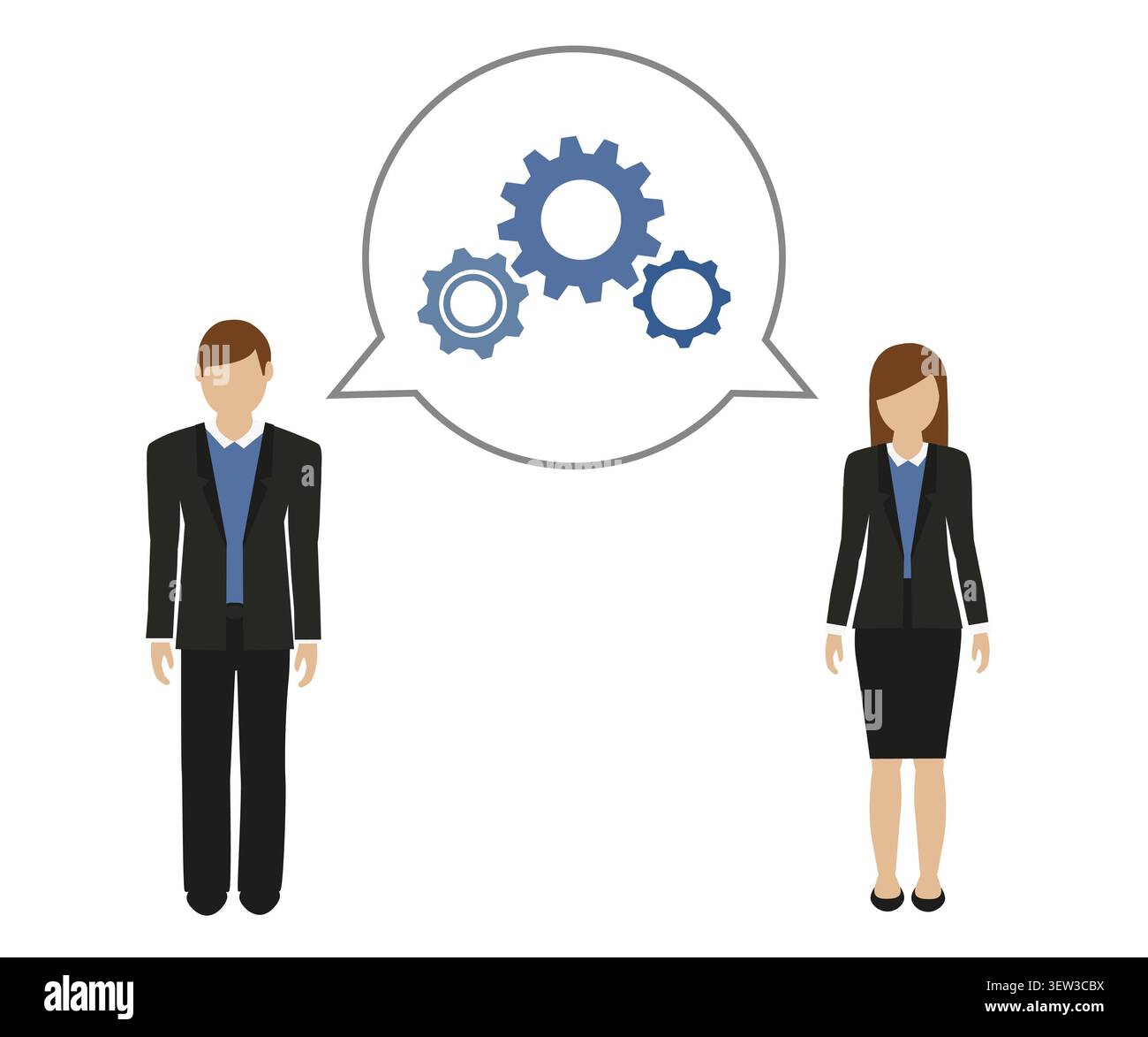 homme d'affaires et femme d'affaires développent une illustration de concept Banque D'Images