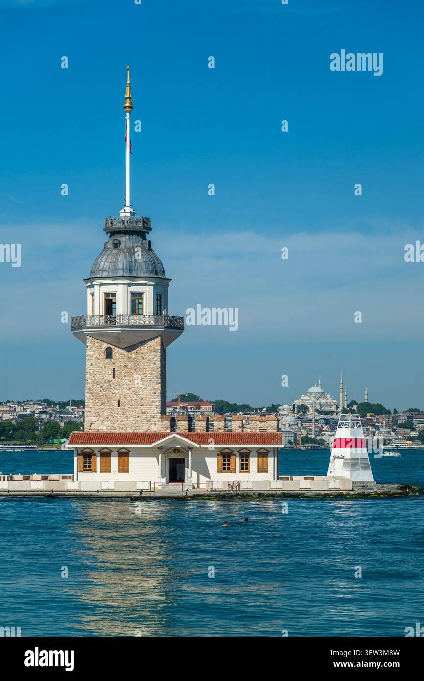 Kiz Kulesi (Tour de la jeune fille), Istanbul, Turquie Banque D'Images