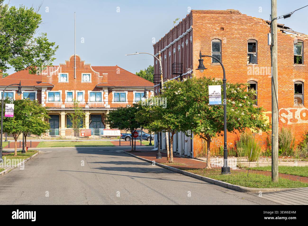 Historique Goldsboro Union Station et le terminal Hotel dans le centre-ville de Goldsboro, Caroline du Nord. Banque D'Images