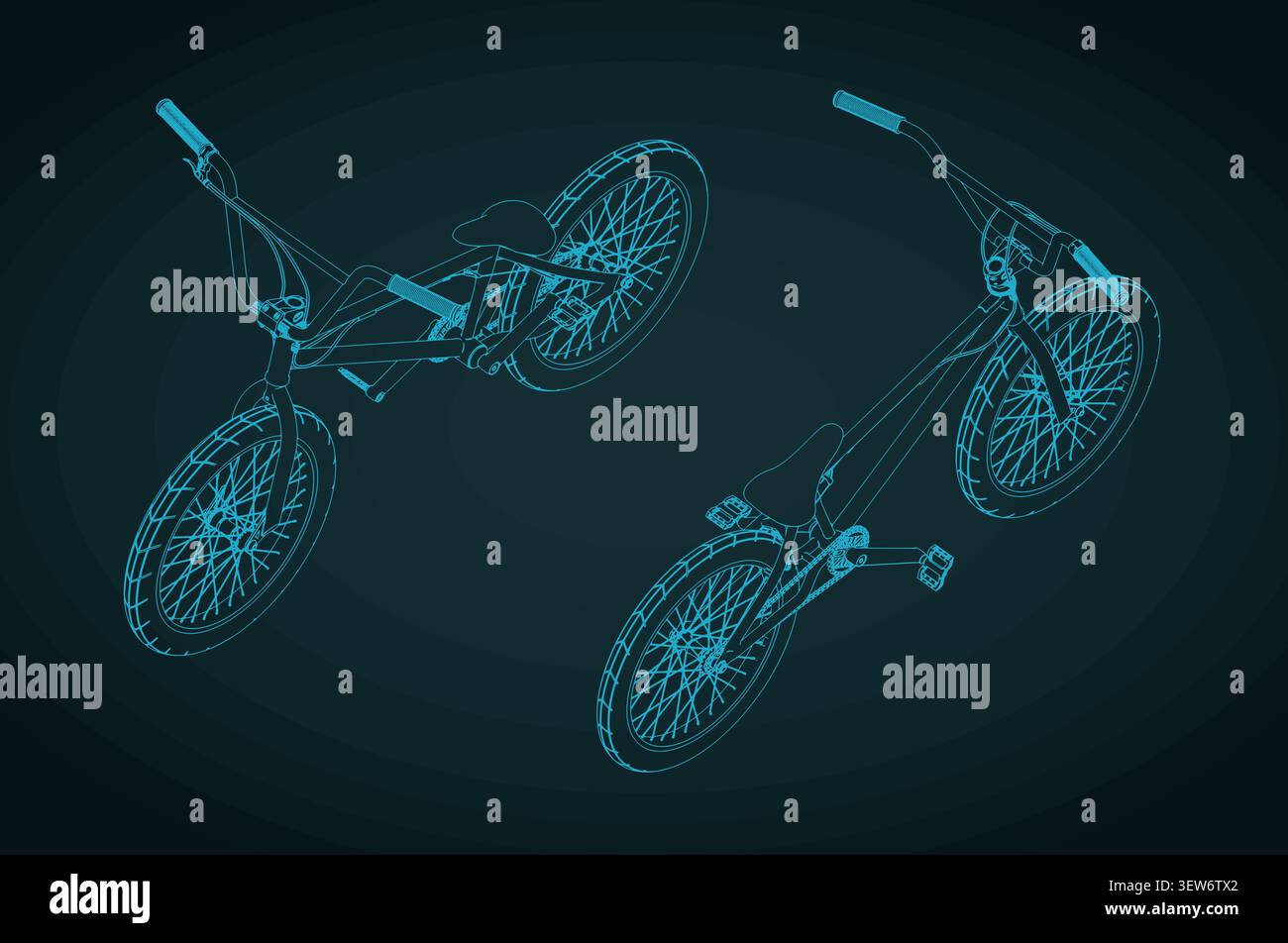 Illustration vectorielle stylisée de modèles isométriques de vélo BMX Illustration de Vecteur