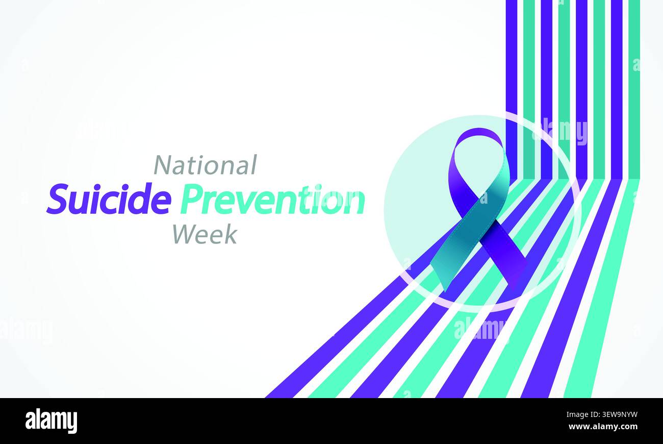 La semaine nationale de prévention du suicide, en septembre, sensibilise les gens, favorise le soutien en santé mentale, encourage les conversations ouvertes et aide à prévenir soi-même Illustration de Vecteur