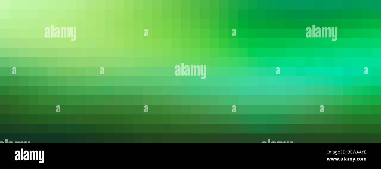 Pixels verts formant un motif dégradé, créant un arrière-plan numérique abstrait Banque D'Images