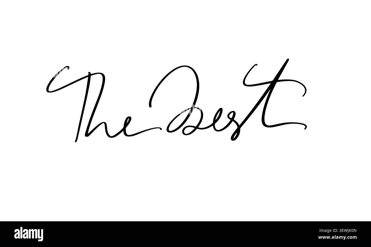 La meilleure police de texte calligraphie manuscrite lettrage script noir icône d'objet de couleur la meilleure vente de prix d'affaires BEST-seller les meilleurs tags promoti Banque D'Images