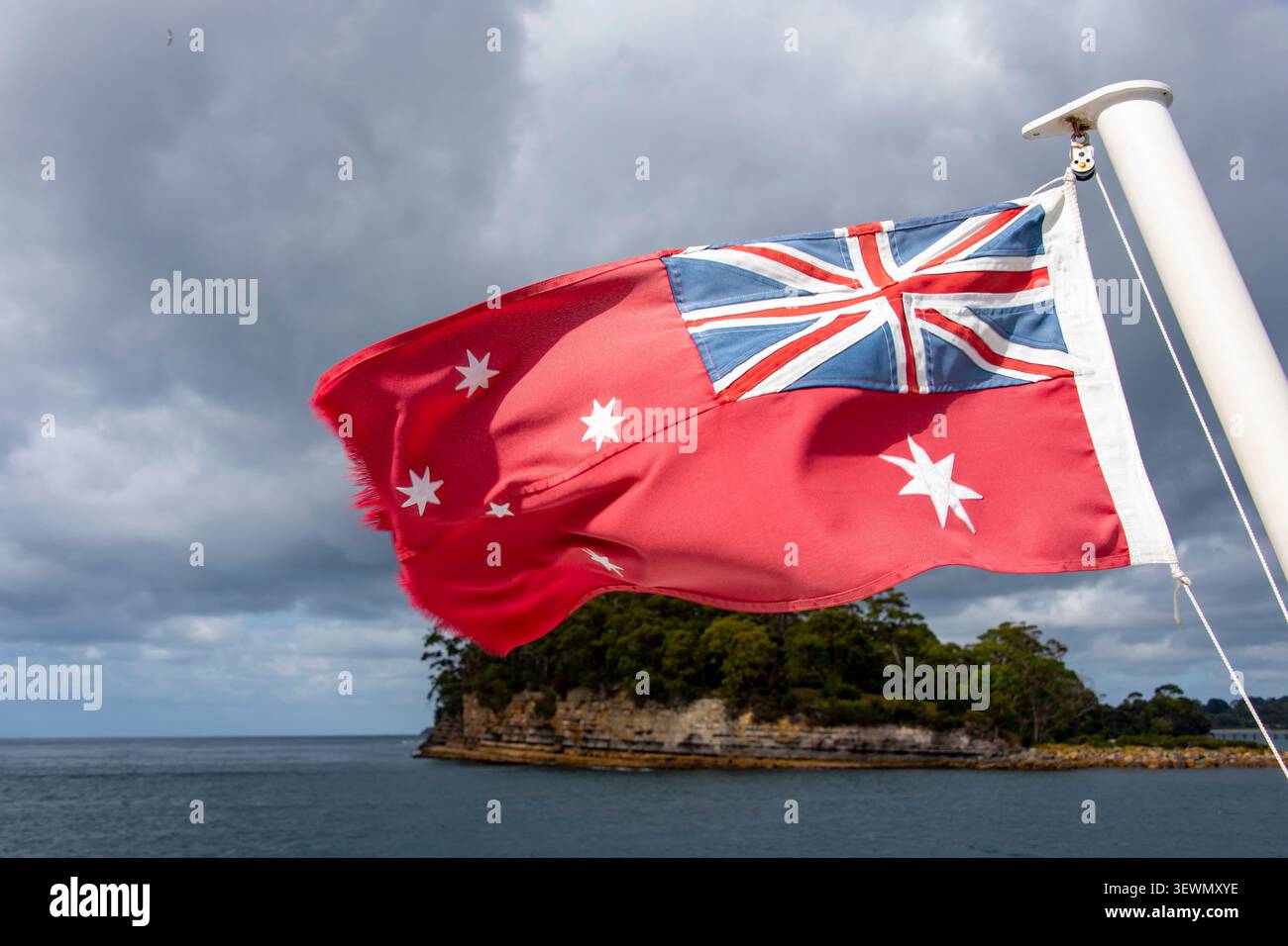 Australian Red Ensign sur le navire Banque D'Images