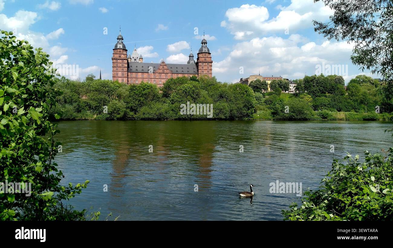 Château de Johannisburg (Palais de Johannisburg), château de la Renaissance sur les rives du Main, à Aschaffenburg, en Bavière, Allemagne Banque D'Images